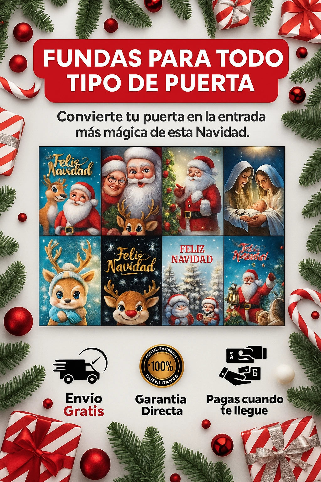 FUNDAS NAVIDEÑAS  PARA TODO TIPO DE PUERTA